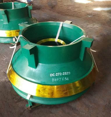 52 SBS Piezas de repuesto de trituradora de conos Cubo de revestimiento cóncavo y manto utilizado para la extracción de mineral