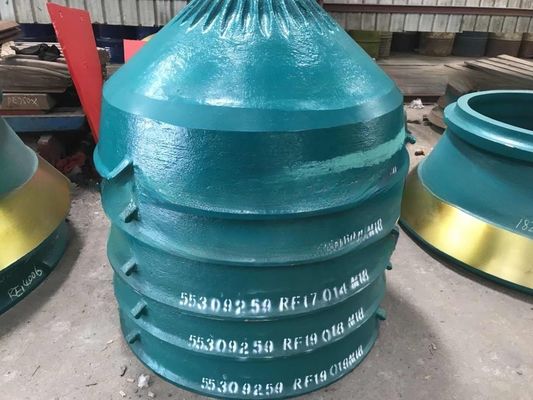 HP400 HP500 Cone Crusher partes de desgaste Mn18Cr2 Mantel y forro de cuenco para el proceso de forja