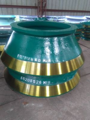 HP400 HP500 Cone Crusher partes de desgaste Mn18Cr2 Mantel y forro de cuenco para el proceso de forja
