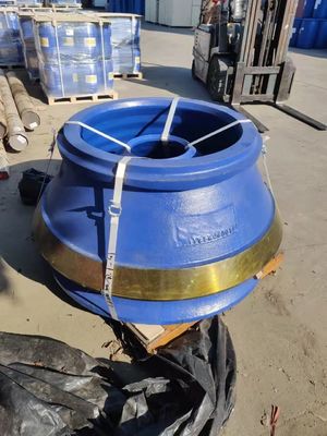 Aplicación a HP300 HP400 Cone Crusher Cuenco de revestimiento y mantel de piezas de desgaste de fundición procesado