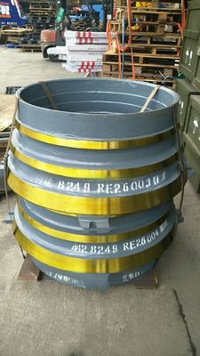 Concave y manto de acero de alto manganeso utilizado en la máquina de minería H6800 trituradora de conos